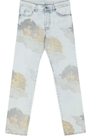 Fiorucci Jean droit à imprimé Angel