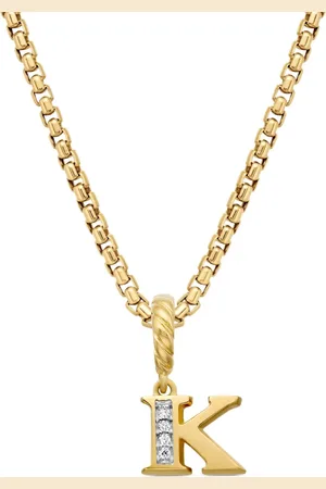 David Yurman Pendentif E en 18ct pavé de diamants