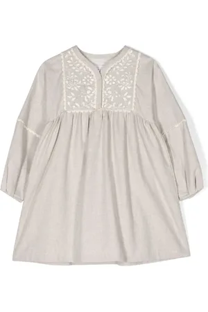 Chloé Robe en coton à broderies