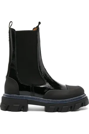 Ganni Bottines en cuir verni