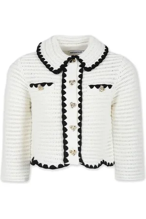 Self-Portrait Cardigan en maille ajourée à manches longues