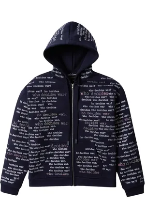 Who Decides War Hoodie zippé à texte imprimé