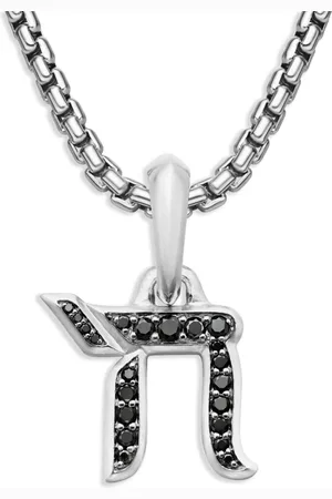 David Yurman Pendentif Chai en sterling pavé de diamants (17 mm)