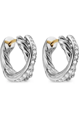 David Yurman Créoles Crossover pavées de diamants