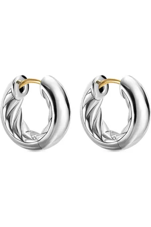 David Yurman Créoles Sculpted Cable en Sterling