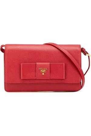 Prada Portefeuille Lux Bow Wallet On Strap en cuir Saffiano (2010-2024)