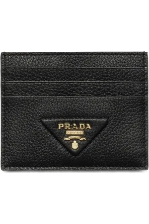 Prada Porte-cartes à effet grainé