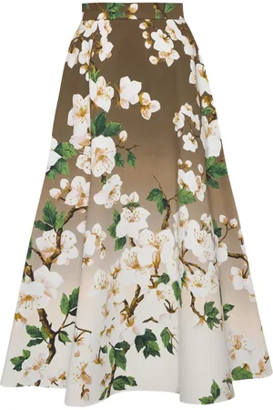 Oscar de la Renta Jupe mi-longue imprimée