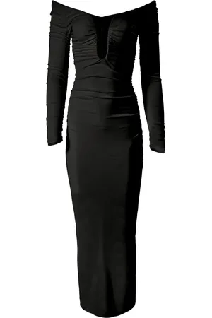 Carolina Herrera Robe mi-longue froncée à col arrondi