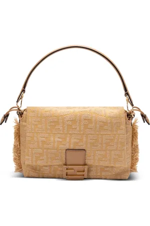 Fendi Sac porté épaule Zucca Mamma en toile à franges