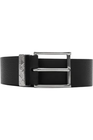 Burberry Ceinture en cuir à carreaux gravés