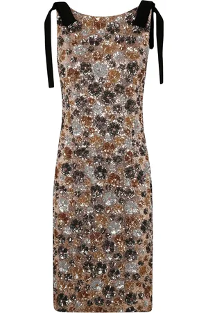 Nº21 Robe mi-longue à ornements de sequins