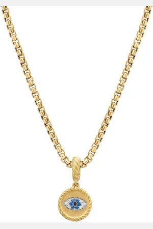 David Yurman Pendentif Evil Eye en 18ct serti de diamants et de saphirs (18,8 mm)
