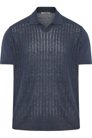 corneliani Polo texturé à manches courtes