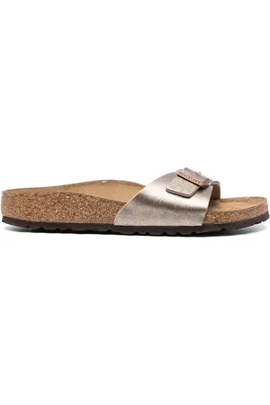 Birkenstock Sandales Madrid en cuir à effet métallisé