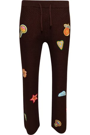 Casablanca Pantalon en crochet à détail de patch