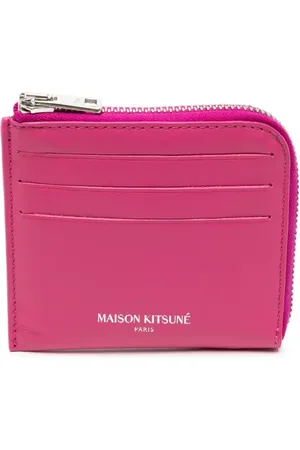 Maison Kitsuné Porte-cartes en cuir à fermeture zippée