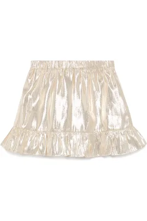 Self-Portrait Jupe Gold Metallic Frill