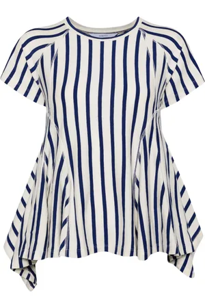 pushBUTTON T-shirt Stripe Flared Hem