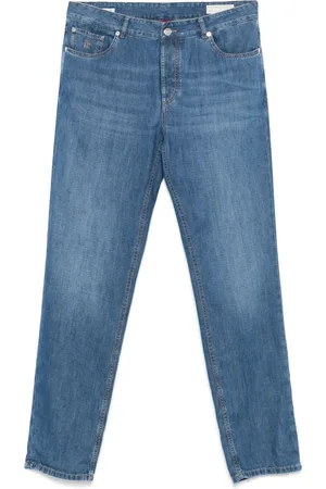 Brunello Cucinelli Jean à logo brodé