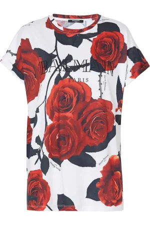 Balmain T-shirt à fleurs