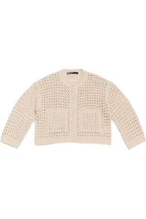Bimba y Lola Cardigan en maille ajourée à coupe crop