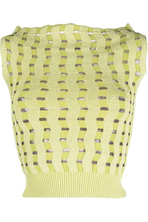 Kiko Kostadinov Haut crop en maille à découpes