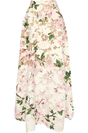 Oscar de la Renta Jupe à imprimé Cherry Blossom