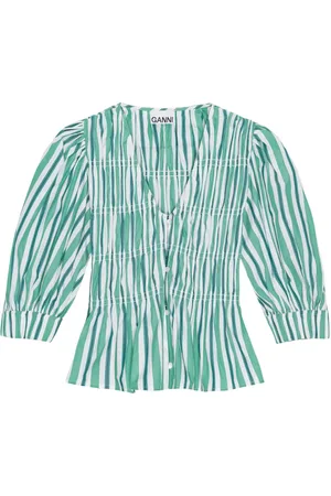 Ganni Blouse en coton biologique à rayures