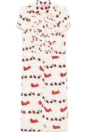Nº21 Robe mi-longue à imprimé cerises
