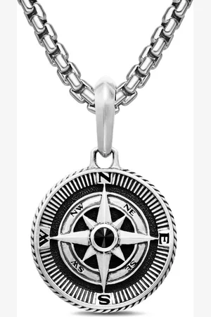 David Yurman Pendentif Maritime Compass en sterling pavé de diamants (29,5 mm)