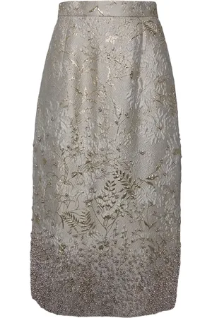 BIYAN Jupe évasée à motif floral cloqué