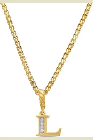 David Yurman Pendentif L en 18ct pavé de diamants