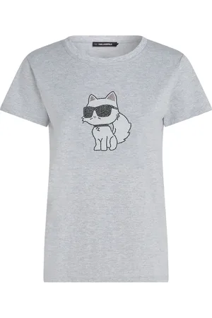 Karl Lagerfeld T-shirt Ikon Choupette à strass