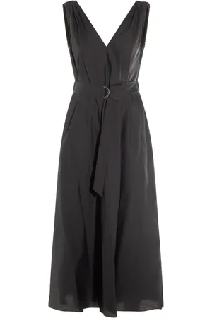 Brunello Cucinelli Robe en popeline à coupe mi-longue