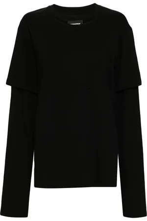 pushBUTTON T-shirt en coton à design superposé
