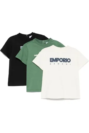 Emporio Armani Lot de trois t-shirts en jersey à imprimé graphique