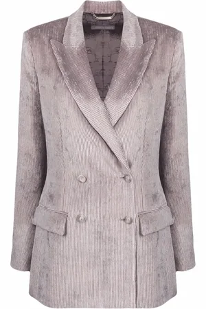 Alberta Ferretti Blazer croisé en velours côtelé