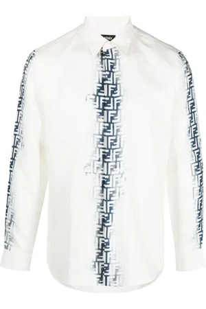 Fendi Chemise en lin à motif monogrammé