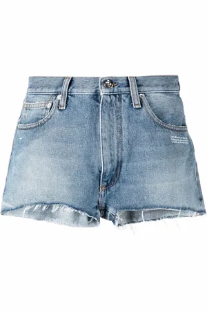 OFF-WHITE Short en jean à bords francs