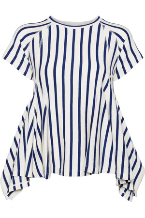 pushBUTTON T-shirt Stripe Flared Hem