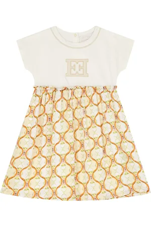 Escada Robe froncée à logo brodé