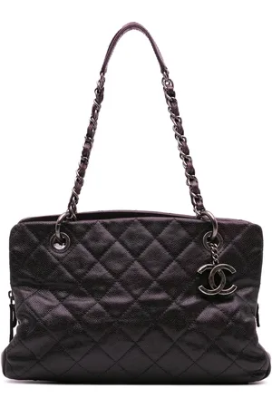 CHANEL Sac porté épaule irisé Chic Shopping en cuir Caviar matelassé (2012)
