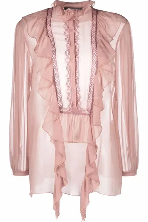 Alberta Ferretti Blouse en soie à manches longues