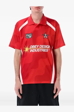 Obey Polo à col zippé et logos