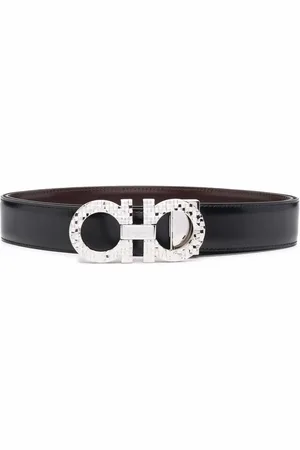 Salvatore Ferragamo Ceinture Gancini réversible à boucle à effet martelé