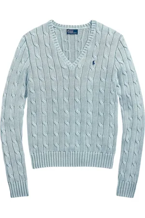 Ralph Lauren Pull en maille torsadée à col v