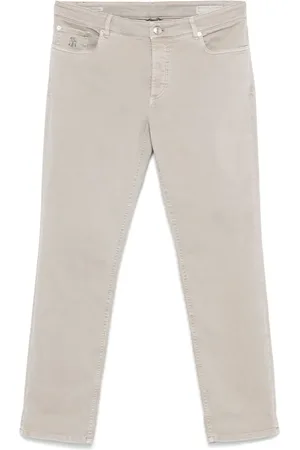 Brunello Cucinelli Jean à logo brodé