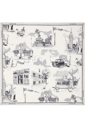 Burberry Foulard en soie à imprimé London Landmarks