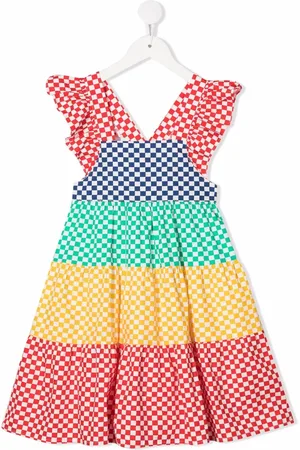 Stella McCartney Robe colour block à carreaux